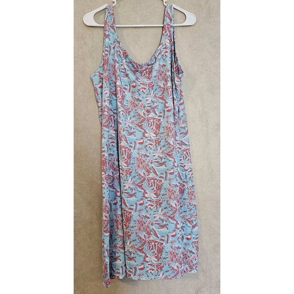 Columbia PFG Omni-Freeze Dress Womens 1X Coral Reef Tropical Sleeveless Cooling
